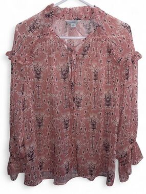 Sundance Madeline Ruffle Blouse Boho  Sheer Lightweight Peasant Top Cottage Sz S